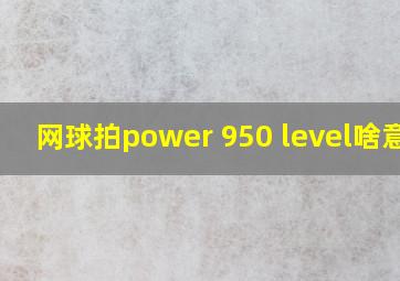 网球拍power 950 level啥意思